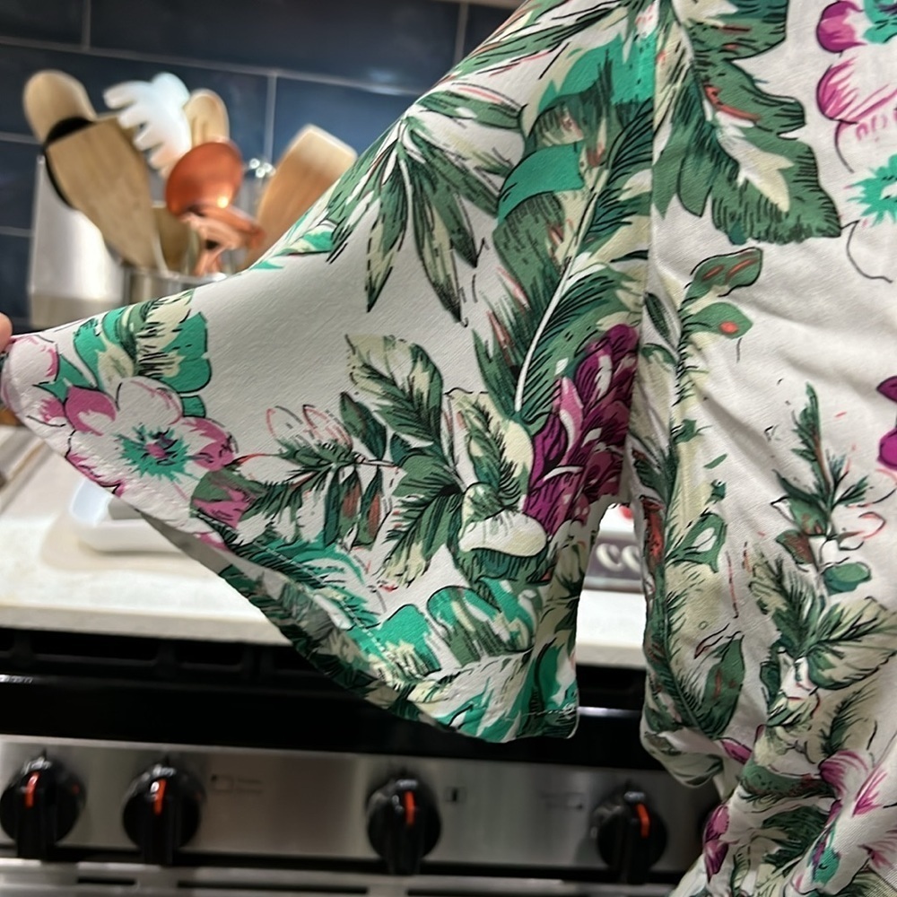 Sunday Mi Amor Tropical Floral Maxi Dress Small Boho Resort Rayon - Picture 6 of 13